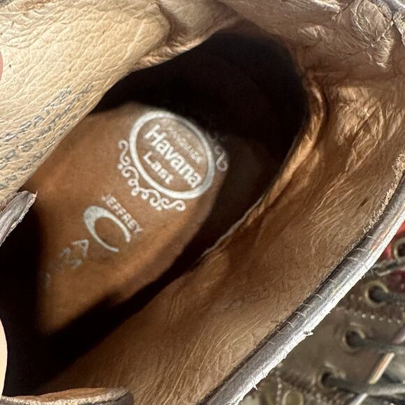 jeffrey campbell patchwork Patch litas platform bootie lace up boots size 6.5 - Picture 8 of 9